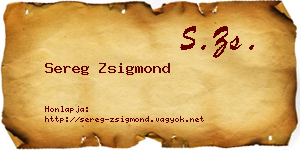 Sereg Zsigmond névjegykártya